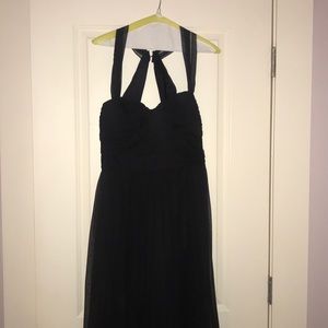 Black Monique Lhuillier chiffon dress
